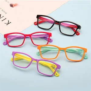 Soft silicone kids eyewear colorful anti blue light blocking optical frame kids glasses