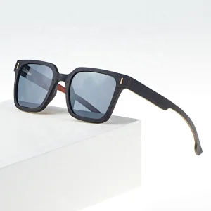 Fahion branded square shape sunglasses polarized wooden sun glasses custom