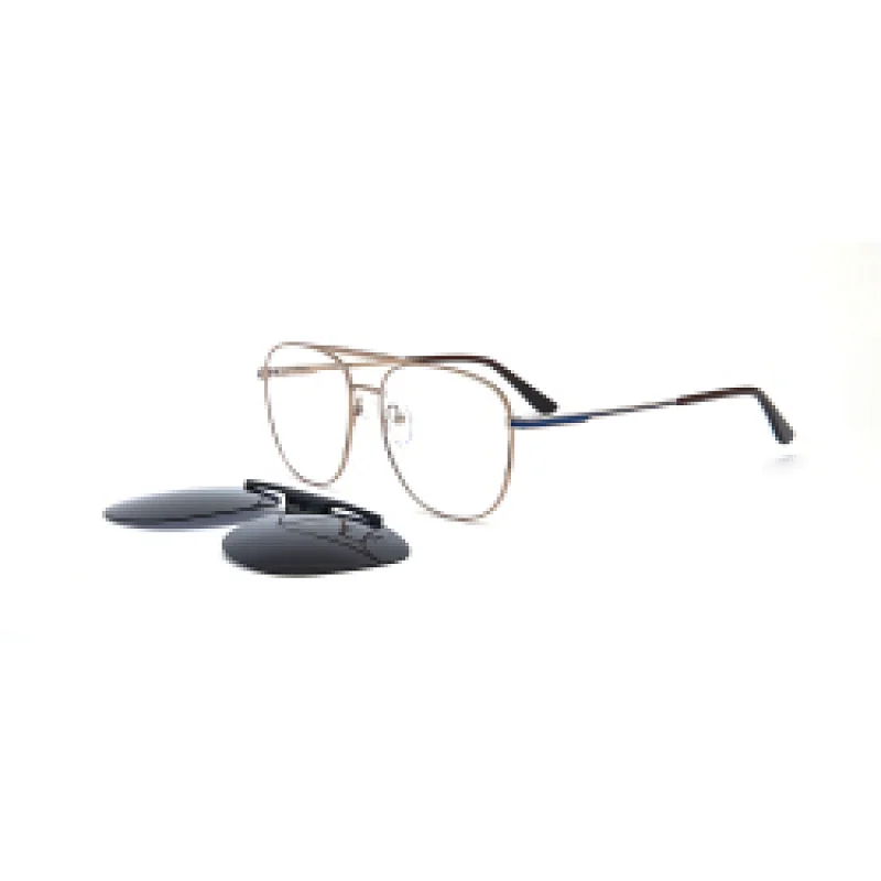 Genuine Aviation Metal Square Gold Big Sun Glass Man And Lady Trendy Woman Shade Polarized Clip Stainless Steel Sunglass
