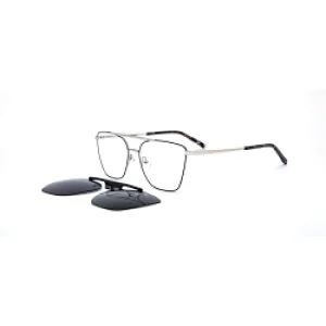 In Stock 2021 Polarized Carbon Fiber Aviation Large Metal Square Women Gold Big Clip Stainless Steel Sunglass
