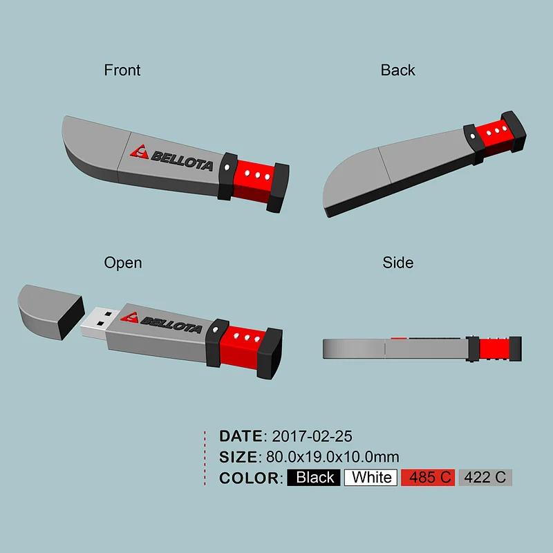 New PVC 2D/3D Open Mold Custom USB Flash Drive Cartoon Shape USB Stick Made in China
