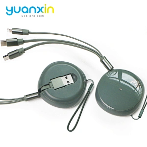 Round retract Charging Cable