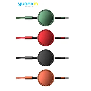 Round 3 in 1 retract Charging Cable