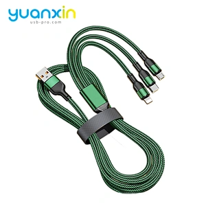 3 in 1 Fast 3A braided Charging Cable