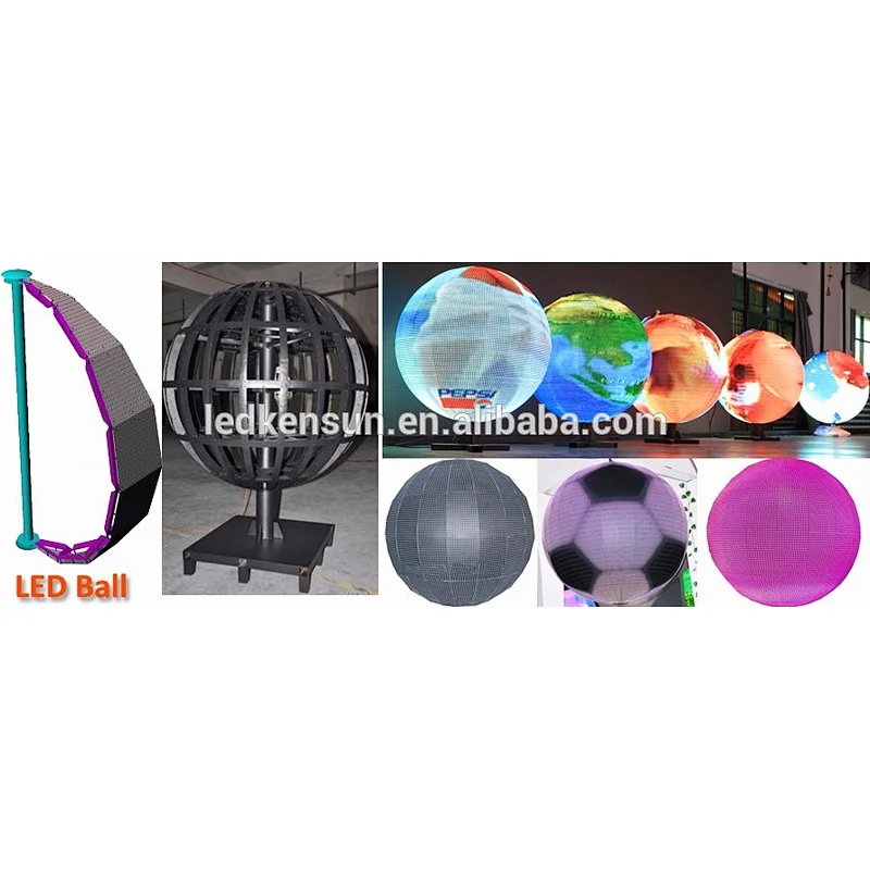 Indoor 360 degree full color customized diameter size sphere ball led display for curved advertising display