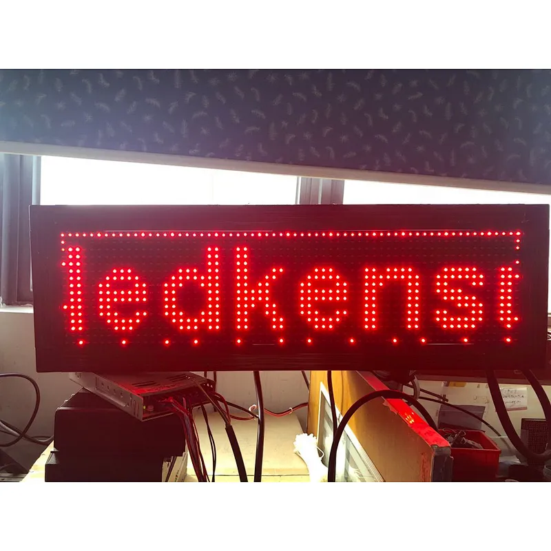 640mm*160mm P10 DIP Single Color Non-waterproof Led Message Sign