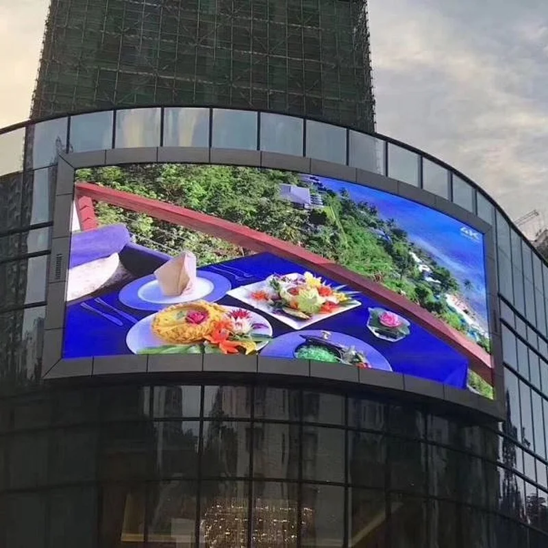 Outdoor led display curved shape video wall P8 Pixel Iron Cabinet Customized size Led Display