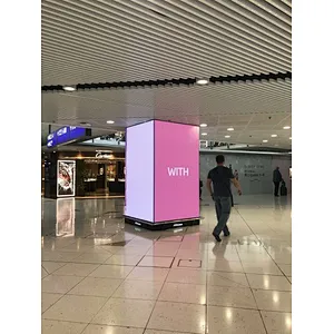 2020 New type special shaped P2 p2.5 p3 airport led cube display seamless four sided full color advertising video led display