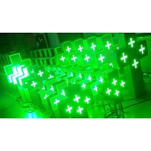 Chinese factory price single green P10 outdoor double sided waterproof hospital pharmacy cross led display screen