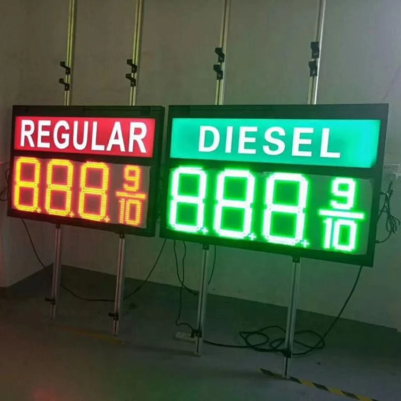 USA standard 8.88 small 9 Hotsale Gas station led digital 12 inches outdoor G/R color gas price sign
