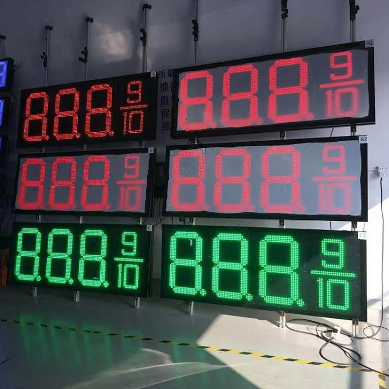 USA standard 8.88 small 9 Hotsale Gas station led digital 12 inches outdoor G/R color gas price sign