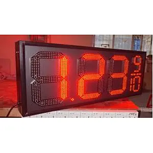 IP53 15inch Red 8.88 9/10 Led Gas Price Sign Aluminum Frame Cabinet