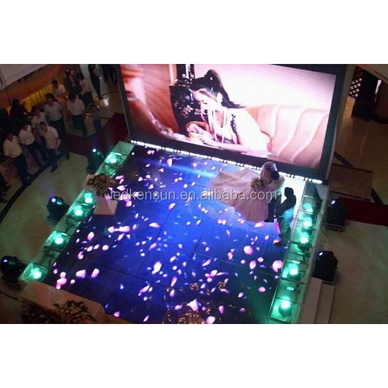 waterproof interactive stage P10 LED video starlit dance floor/led video dance floor tiles for disco