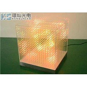 New light transparent 3D led light cube shopping mall/nigh bar/wedding cubic led light display