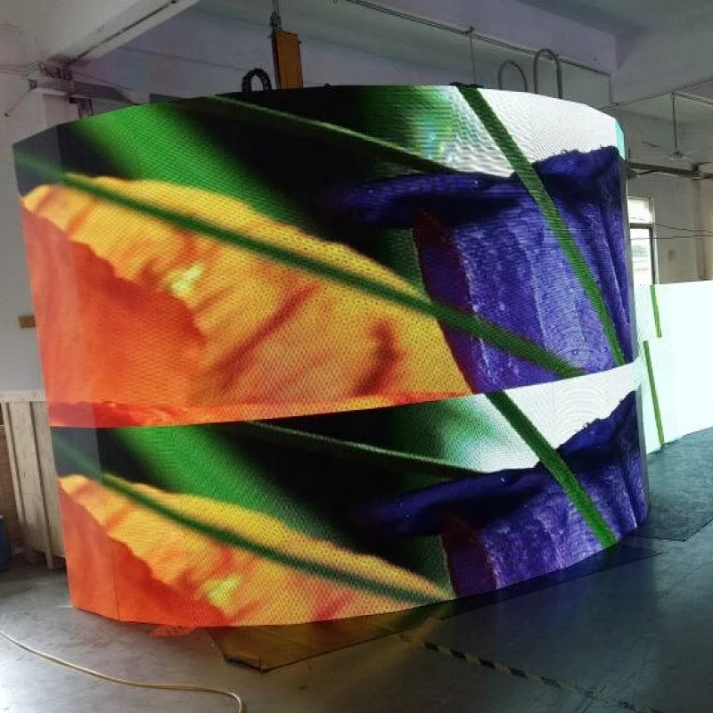 Vertical column type rotating LED display panel P3 P1.86 P2 P2.5 P4 indoor flexible curved Cylinder column led display