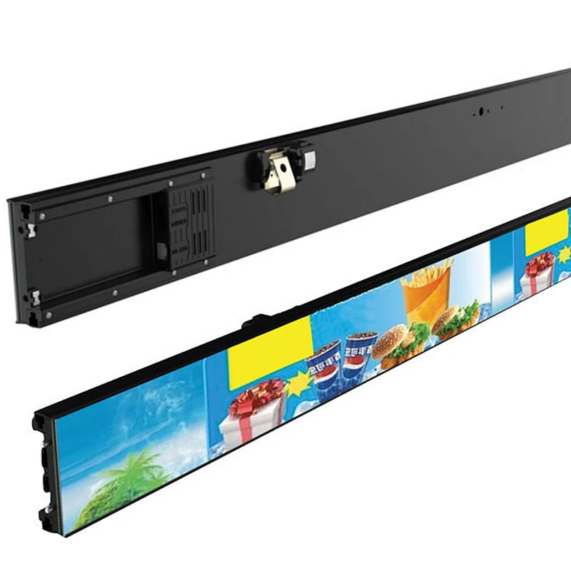 P1.25 Shelf Shelves LED Display Screen Signage HD COB 3in1 1200x56.25mm Video Indoor Full Color 1/45 Scan 43200dots 500nits IP45