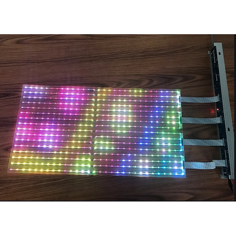 2020 New technology indoor outdoor transparent LED film screen PCB board flexible soft curved curtain transparent led screen