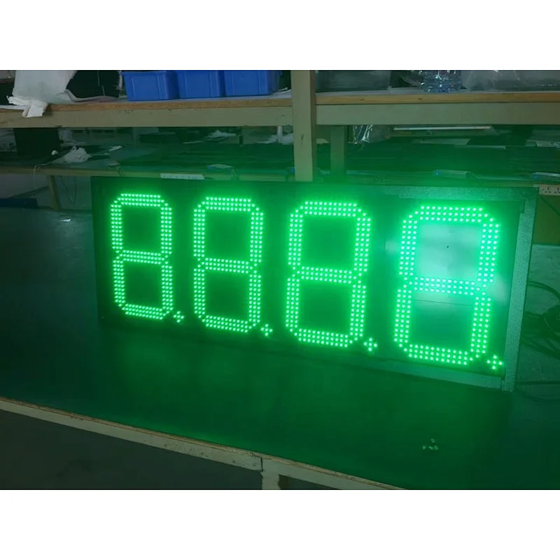 China factory price 8'' 10'' 12'' 16'' 20'' gas station price led sign outdoor IP68 red/green/yellow/white petrol price led sign