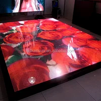 waterproof interactive stage P10 LED video starlit dance floor/led video dance floor tiles for disco