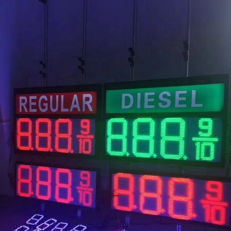 USA standard 8.88 small 9 Hotsale Gas station led digital 12 inches outdoor G/R color gas price sign