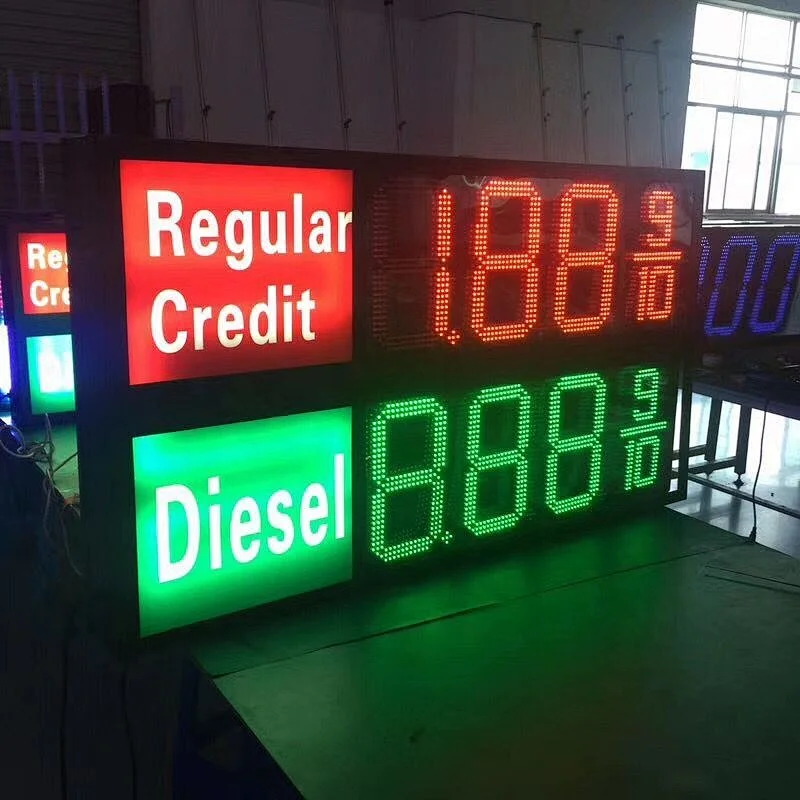 Outdoor waterproof 16inch Petrol Gas Station Screen 8.889/10 Regular Led Gas Price Sign Digital Oil Price