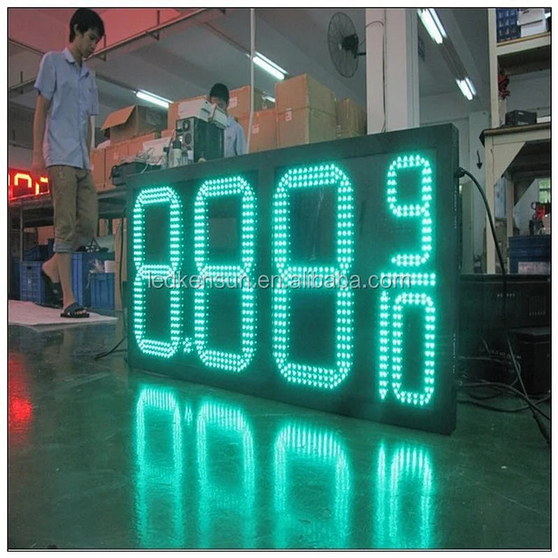 LED Time led sign red /green/yellow/white 8.88 led gas sign WIFI control box