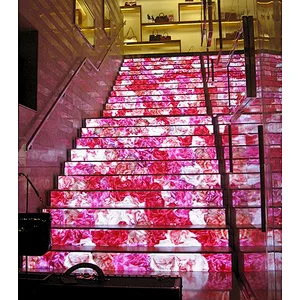 2020 New design customized led stair step acrylic lighting full color video advertising led display screen