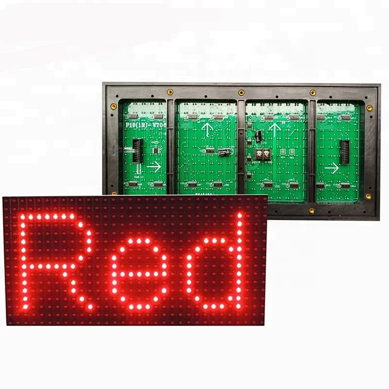 Factory cheap price DIP P10 single color red waterproof outdoor message scrolling 1/4 scan led display module