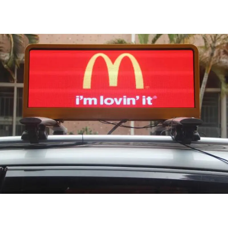 P3 full color taxi top roof led display with wireless 4G system