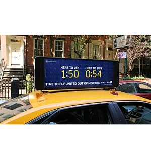 Outdoor advertising car roof top led display wireless/4G/3G control P3/P5 double sided taxi roof led display