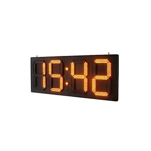 GPS Digital Led Clock Sign 12inch single color time temperature led display double side for outdoor