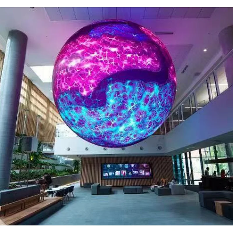 Indoor 360 degree full color customized diameter size sphere ball led display for curved advertising display