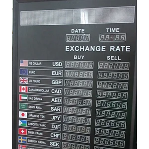 Customized Single Red digital display board World Currency Exchange Rate Display Board for Bank Restaurant Financing