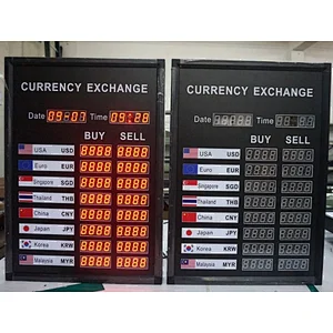 Customized Single Red digital display board World Currency Exchange Rate Display Board for Bank Restaurant Financing