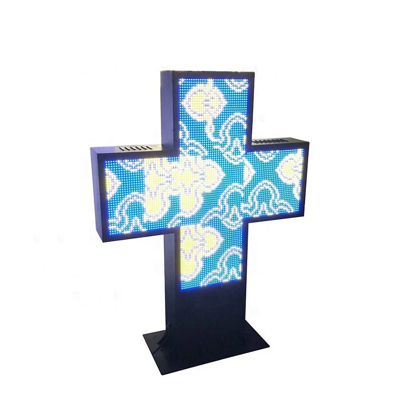 Double Sides Outdoor P10 Full Color Video LED Pharmacy Cross Sign