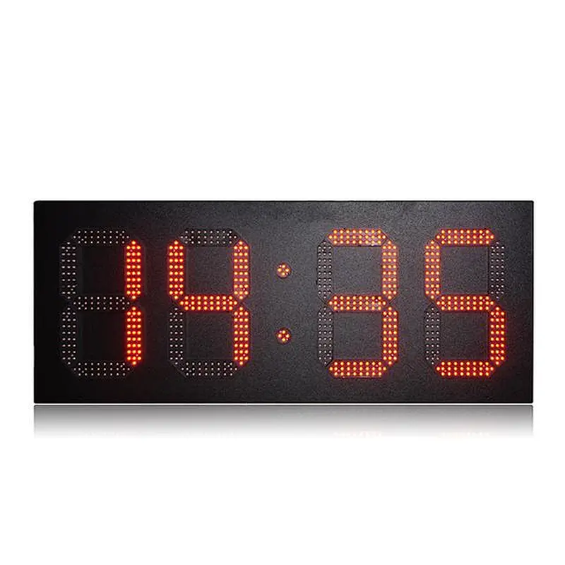 GPS Digital Led Clock Sign 12inch single color time temperature led display double side for outdoor
