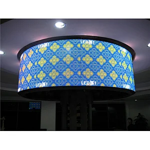 Indoor led video wall Cylindrical circular indoor advertising Flexible soft P2 P4 soft LED Modules 256*128mm