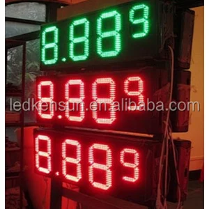 24inch white/red/green/yellow blue color  7 segment module Gas Station LED Price Sign