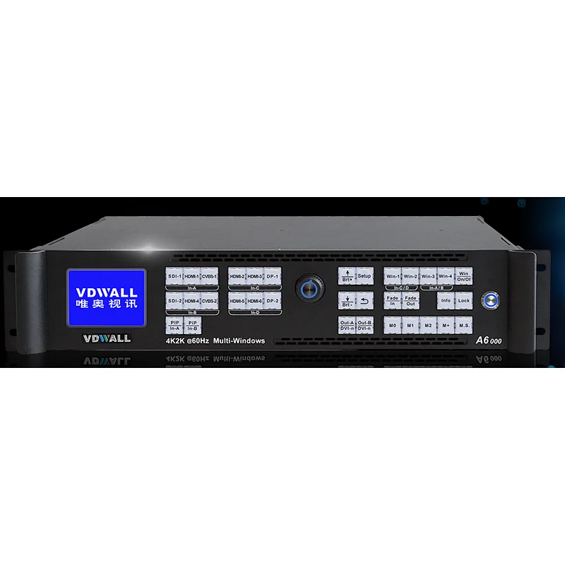 VDWALL True 4K Processor A6000 Muti-window Video Wall Processor with 8 DVI Outputs for Large Led Display