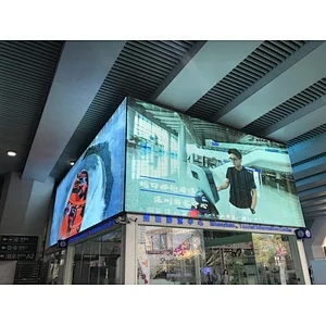 High refresh rate P3.91-7.81 indoor high brightness fixed window video advertising display transparent led screen