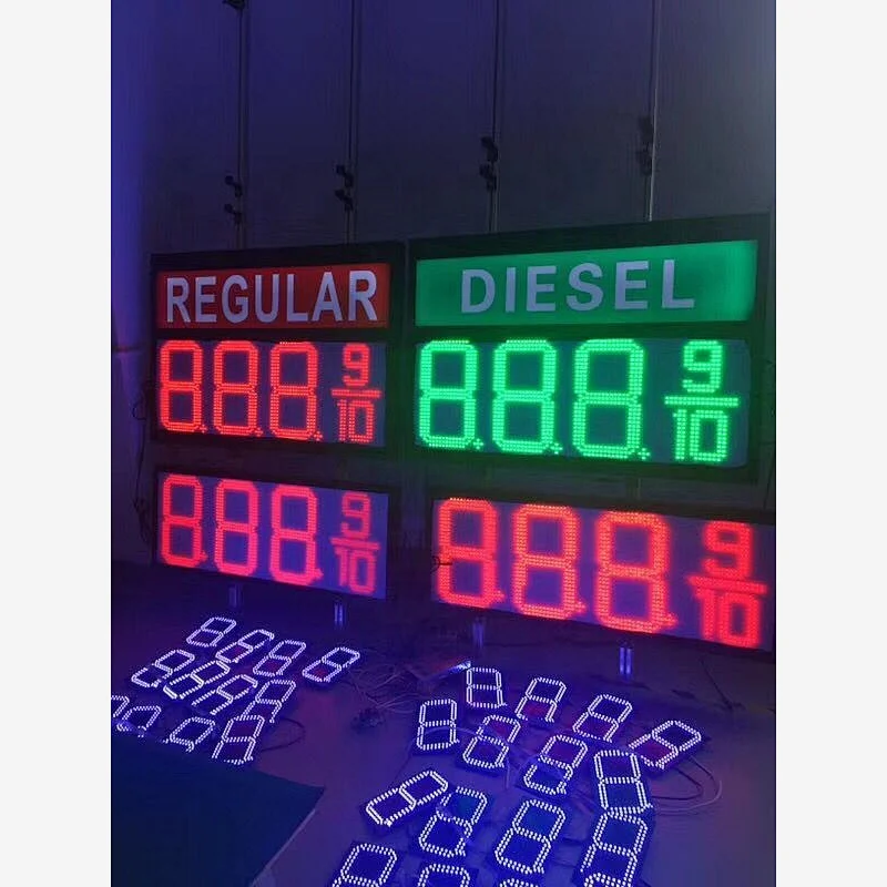 USA standard 8.88 small 9 Hotsale Gas station led digital 12 inches outdoor G/R color gas price sign