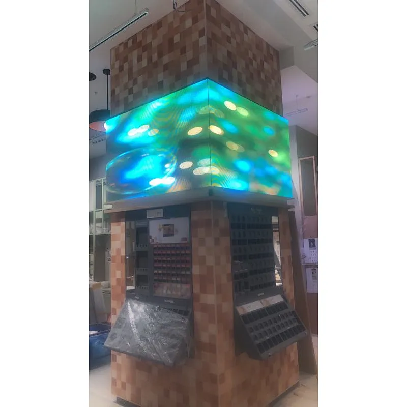 Indoor P3 cube pillar led shopping mall hotel lobby airport led display cubic 360 degree square LED display screen module