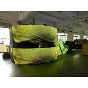 Shopping mall video advertising flexible HD P2 curtain led dispalys/curve led video wall