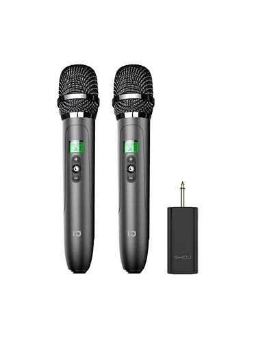 SHIDU  U30 double wireless with 2pcs  Rechargeable Professional UHF Wireless Handheld Microphone with receiver for Speech/Church