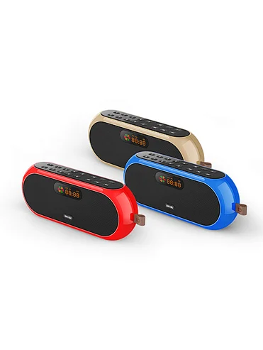 SHIDU Home Hi-Fi Rechargeable FM Radio Speaker With Number Pad And Screen Portable Mini Digital Bluetooth Speaker