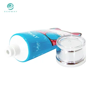 New Design Empty Round Plastic Soft Cosmetic Packaging Tubes 50ml With Acrylic Caps