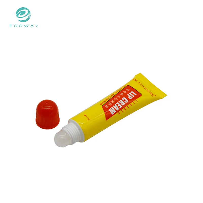 Mini lip balm tube cosmetic applicator packaging with round head cover