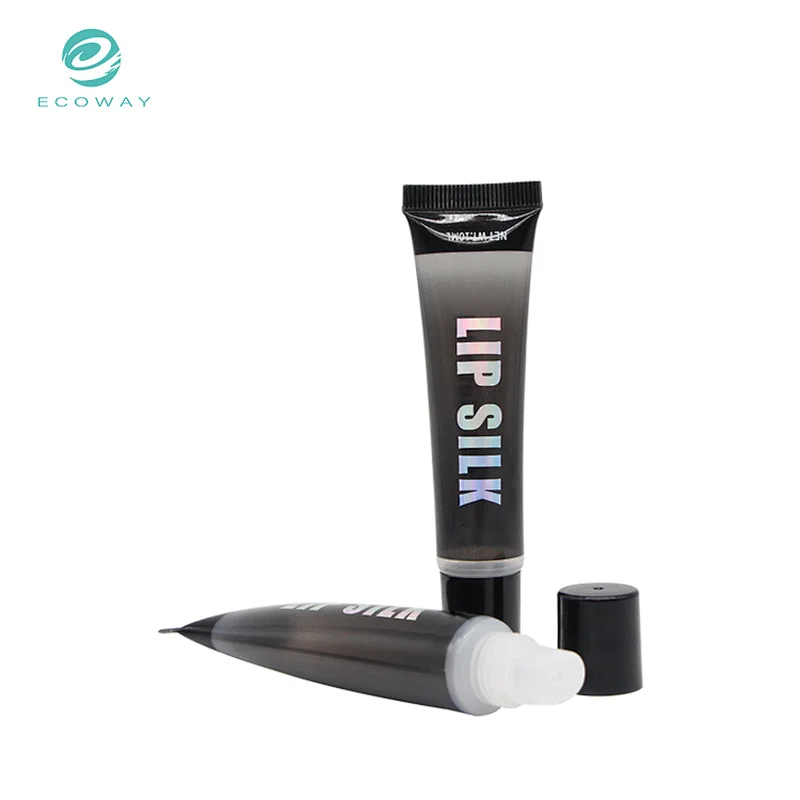 Custom printing empty round black gradient lip gloss tube packaging
