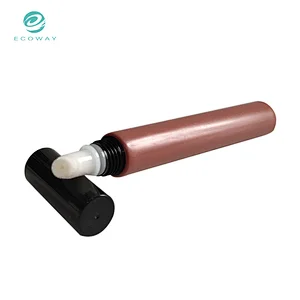 Custom Biodegradable Empty Plastic Cosmetic Lipgloss Tube Packaging With Soft Brush