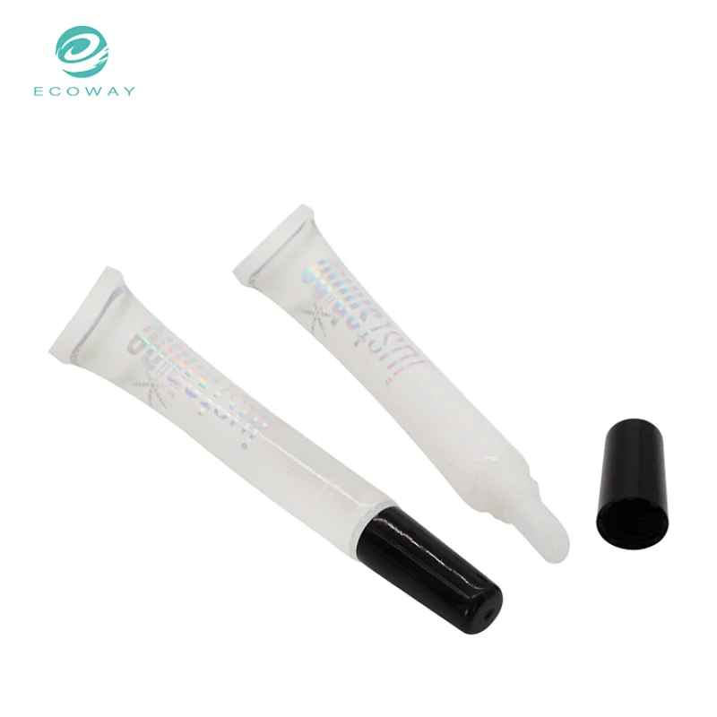 Custom printing wholesale plastic soft lip gloss tube packaging